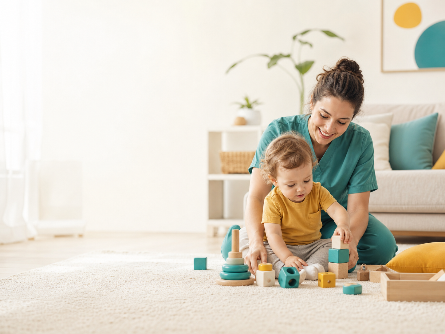 Nanny caring for a child